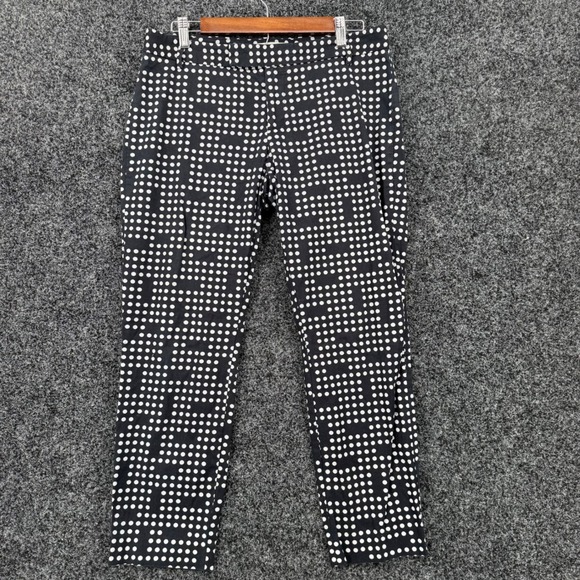 GAP Pants - Gap Slim Cropped Pants Womens 8 Black White Polka Dot Geometric Stretch Trousers